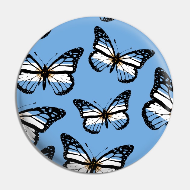 Argentina Flag Butterfly Pattern Pride of Argentina Football Pin by Mochabonk