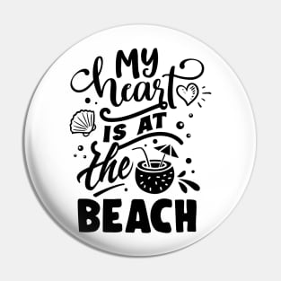 My heart is at the beach Pin