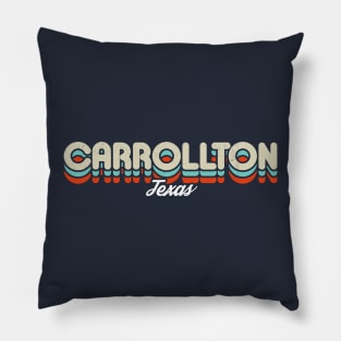 Retro CarrollTon Texas Pillow