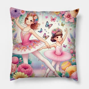 An Adventure between Ballet and Flowers #3 Pillow