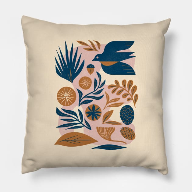 The Bird’s Collection Pillow by Renea L Thull