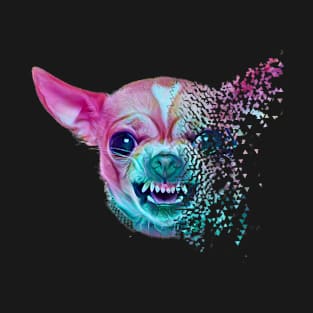 Chihuahua Fierce Colorful Shattered Design T-Shirt