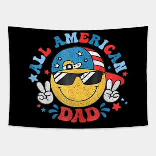 All American Dad 4th Of July Dad Smile Face Fathers Day Tapestry