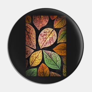 Autumn Leaf Collage with Black Background Pin