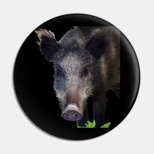 Boar Making Eye Contact Vector Art Pin