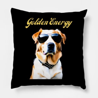 Funny Golden Retriever Portrait Pillow