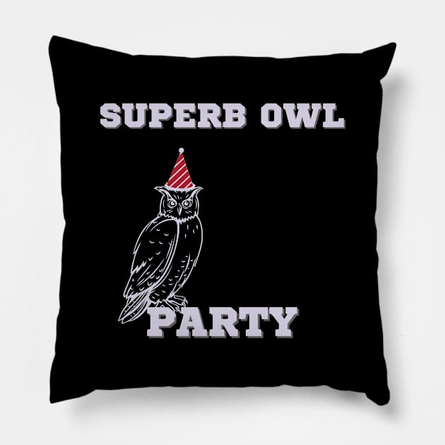 Superb Owl Party Pillow by nakarada_shop