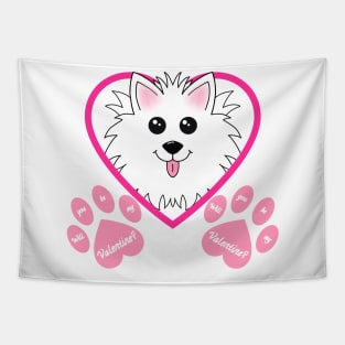 Will you be my Valentine? with Dog and Paws Tapestry