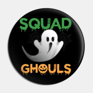 Green Squad White Ghost Orange Ghouls Pumpkin Hallowe'en Pin