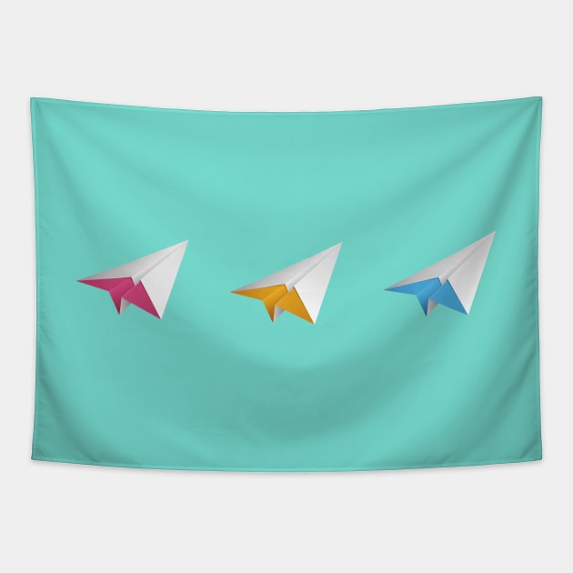 Paper Plane Tapestry by sparklellama