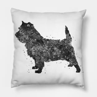 Cairn Terrier dog watercolor black and white Pillow