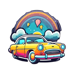 Classic car with rainbow, Rainbow friends T-Shirt