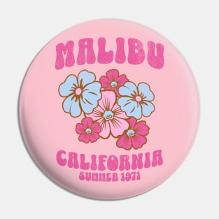 Malibu California 1971 Vintage Retro Summer Pin