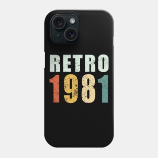 40th Birthday Gifts Year Old - Retro 1981 T-Shirt Phone Case