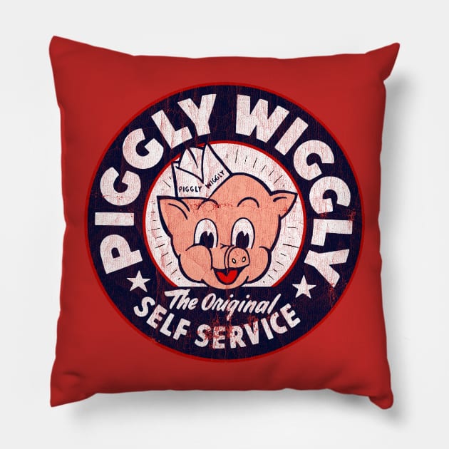 Retro Piggly Willy Pillow by OniSide
