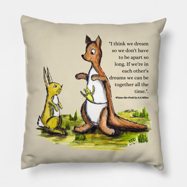 Dream Of You - Rabbit, Kanga and Roo Pillow by Alt World Studios