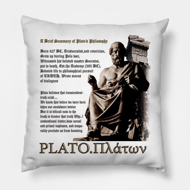 plato philoshopy Pillow by kuntyul