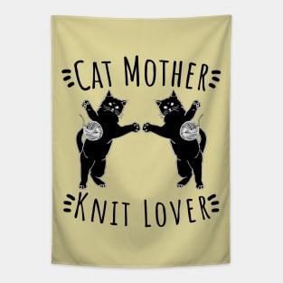 Cat Mother Knit Lover, Perfect Funny Cat and Knitting lovers Gift Idea Tapestry