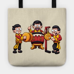 Traditional Chinese Musicians Playing Percussion Instruments Tote