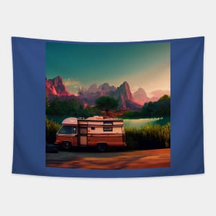 Van Life Camper RV Outdoors in Nature Tapestry