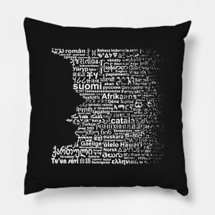 Face of Languages, in White Pillow