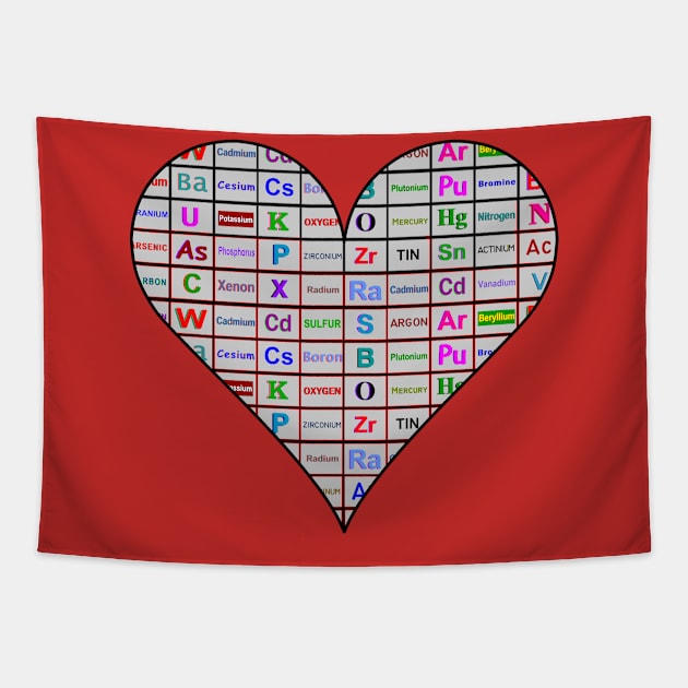 Chemistry Heart Elements Tapestry by Barthol Graphics