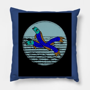 Retro Aal Fishing Hobby Pillow