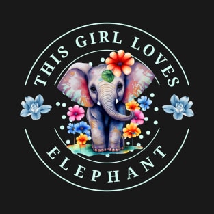 this girl loves elephant cute baby colorful elephant T-Shirt