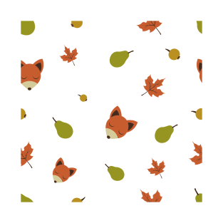 Fall Fox Pattern T-Shirt