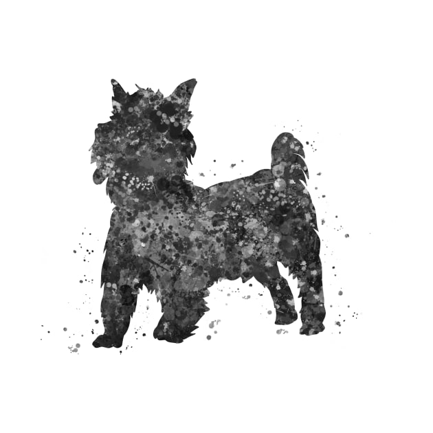 orkshire terrier dog black and white art by Yahya Art