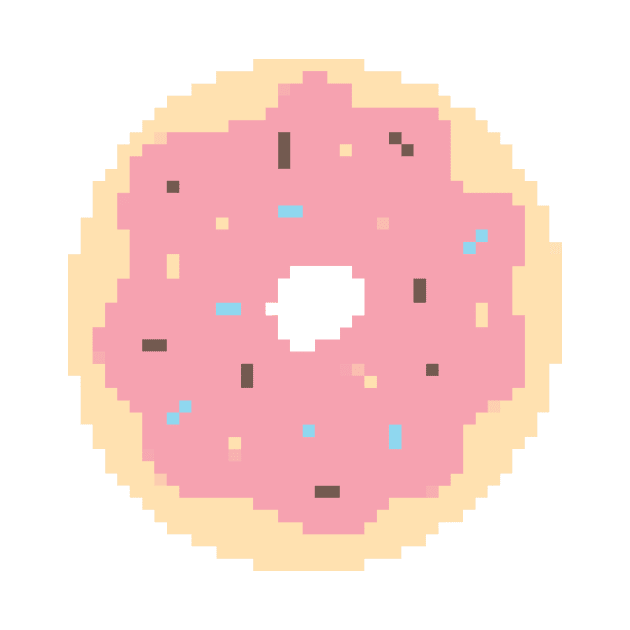 Strawberry Donut Pixel Art by christinegames