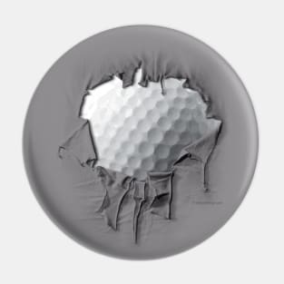 Shredded, Ripped and Torn Golf Ball Pin