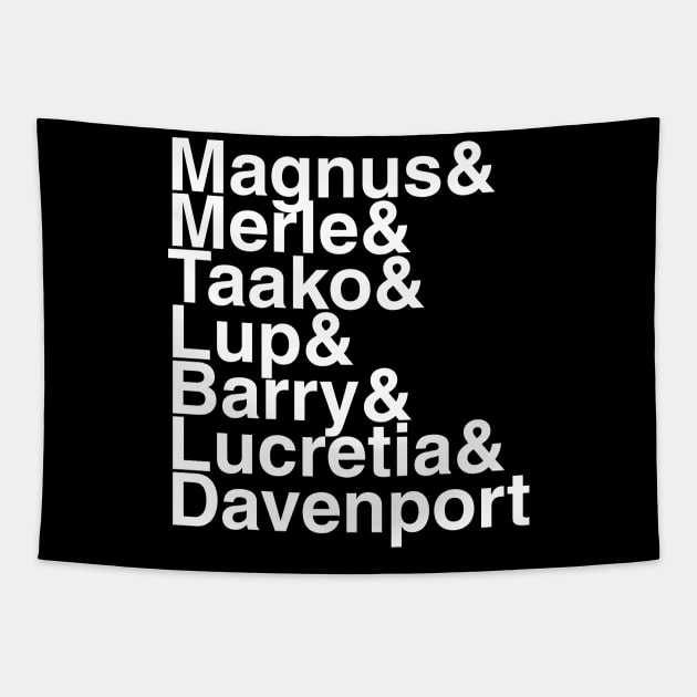 Red Robes Helvetica List Tapestry by DennisMcCarson