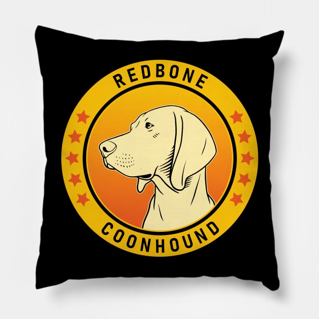 Redbone Coonhound Dog Portrait Pillow by millersye