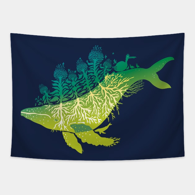 Garden Whale Tapestry by lazykite