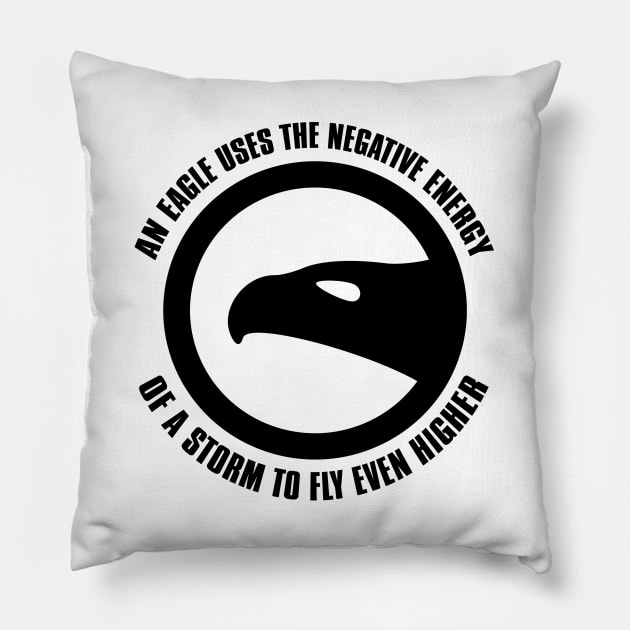 An Eagle Uses The Negative Energy Of A Storm To Fly Even Higher Pillow by shopbudgets