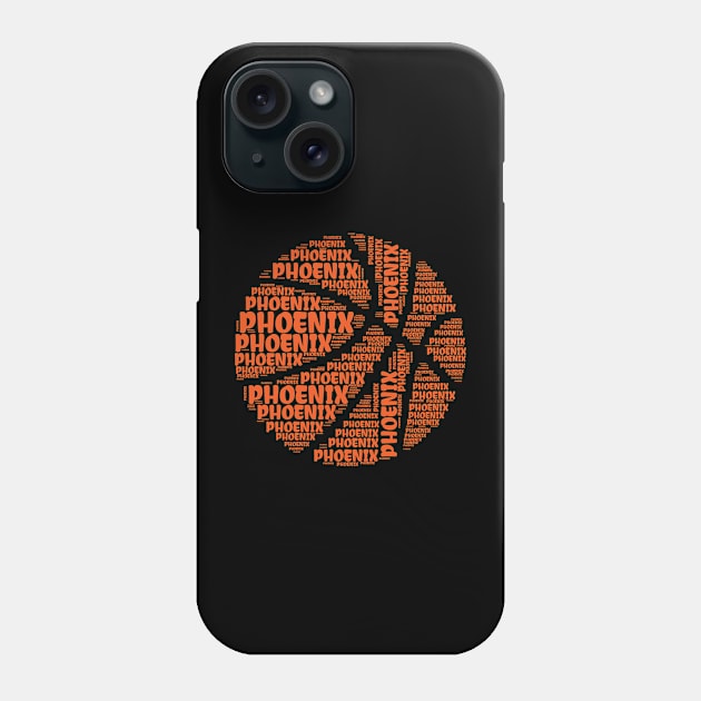 Phoenix Typography Design Basketball Phone Case by jodotodesign