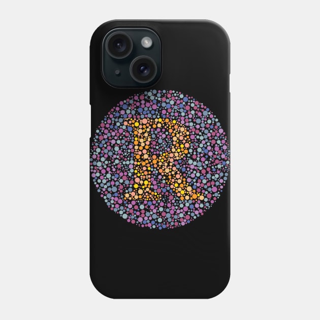 Letter R Ishihara Test Phone Case by CorneaDesigns