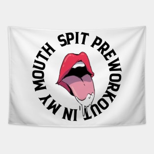 Spit PreWorkout In My Mouth Retro Vintage Colorful Wet Lips For Gym Bodybuilding and fitness Tapestry