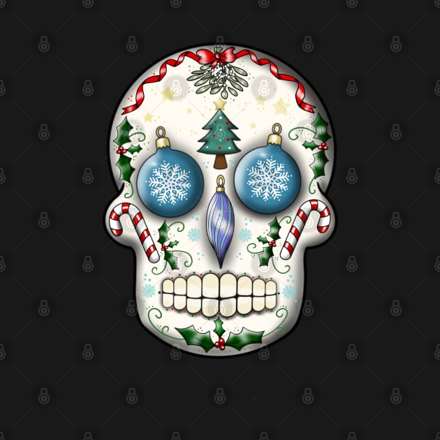 Christmas sugar skull by Manxcraft