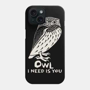 Vintage Owl need love Phone Case