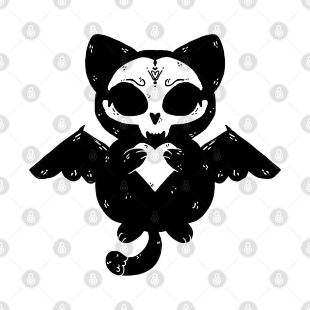 Cat Bat Ink Creepy Cute by astronauticarte