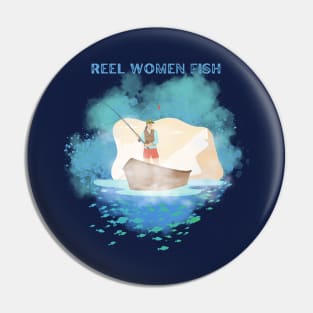 Reel Women Fish Pin