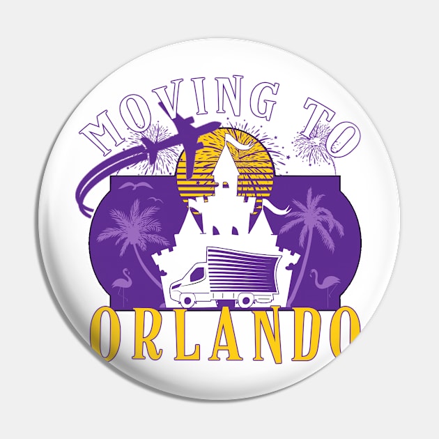 Vintage Worn Moving to Orlando Florida to the Magic Tee Pin by Joaddo