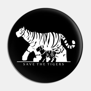 Save the Tigers (Black) Pin