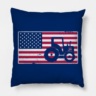 American Flag Farmer Farm Farming USA Patriotic Pillow