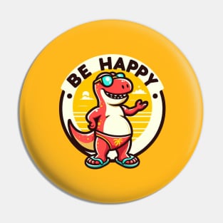 Happy red t-rex Pin