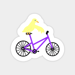 Duck On A Purple Bicycle Magnet