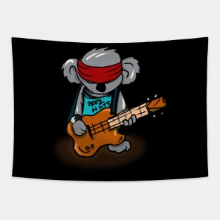 Koala Playing a Bass Guitar Tapestry