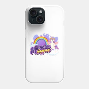 Fantasy White Purple Unicorn Design Phone Case